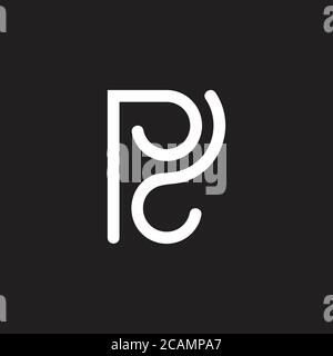 vector of abstract letter pd geometric curves line logo Stock Vector