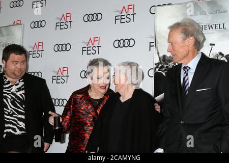 LOS ANGELES - NOV 20:  Paul Walter Hauser, Kathy Bates, Bobi Jewell, Clint Eastwood at the AFI Gala - Richard Jewell Premiere at TCL Chinese Theater IMAX on November 20, 2019 in Los Angeles, CA Stock Photo