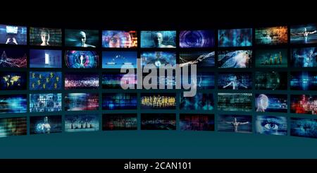 Media Player Interface as a Technology Concept Stock Photo