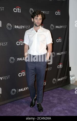 LOS ANGELES - SEP 10:  Penn Badgley at the 2018 PaleyFest Fall TV Previews - 'You' at the Paley Center for Media on September 10, 2018 in Beverly Hills, CA Stock Photo