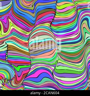 Abstract wavy striped pop art background for your creativity Stock Vector