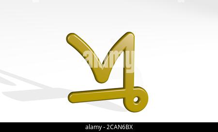 ASTROLOGY CAPRICORN 3D icon casting shadow. 3D illustration. background and astronomy Stock Photo