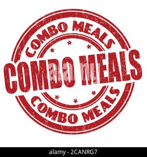 Combo meals sign or stamp on white background, vector illustration Stock Vector