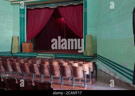 Theatre interior, Humberstone 'Ghost Town' Museum, near Iquique, north Chile 14 Oct 2017 Stock Photo