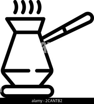 Coffe kettle icon, outline style Stock Vector