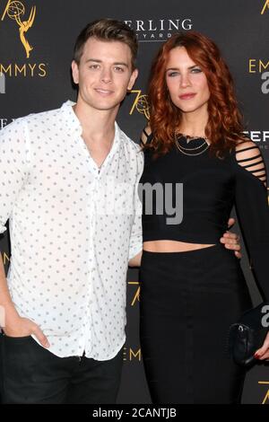 LOS ANGELES - AUG 22:  Chad Duell, Courtney Hope at the Daytime Peer Group ATAS Reception at the Television Academy on August 22, 2018 in North Hollywood, CA Stock Photo
