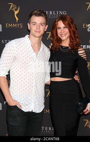 LOS ANGELES - AUG 22:  Chad Duell, Courtney Hope at the Daytime Peer Group ATAS Reception at the Television Academy on August 22, 2018 in North Hollywood, CA Stock Photo