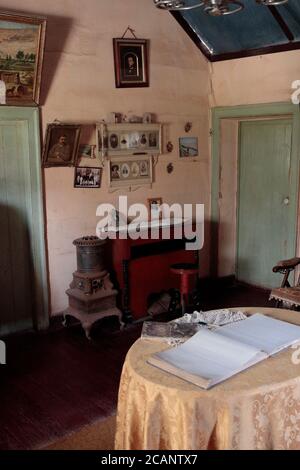 Internal view of Hacienda Tiliviche, former settler home and museum, north of Iquique, north Chile 15th October 2017 Stock Photo