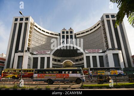 Kerala, India. September 07, 2019. KSRTC bus terminal complex  or Central bus station Trivandrum front view. Stock Photo