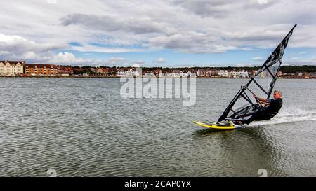 Windsurfing at west kirby Stock Photo