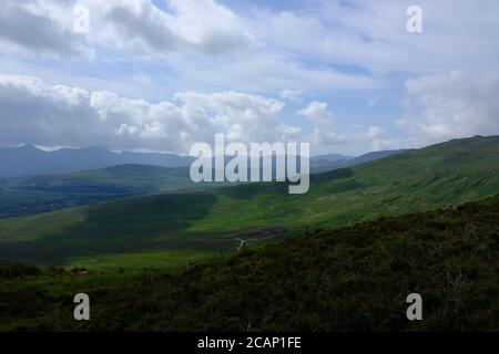 Walking the Kerry Way in 2019 in count Kerry in the south of Ireland looping around the Iveragh Peninsula Glenbeigh to Glencare Stock Photo