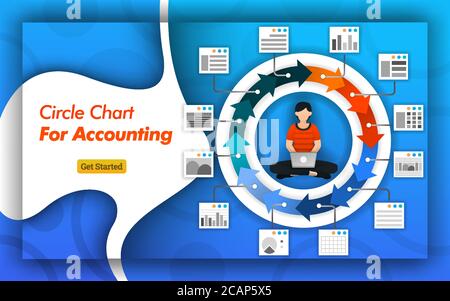 Infographic circle chart for accounting and business purposes. can be for presentations, landing pages, banners, brochures and mobile. hire accountant Stock Vector