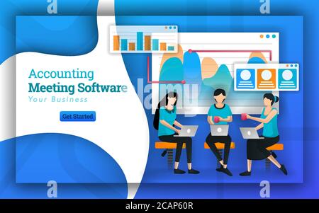 Accounting Meeting Software has many professional accountants from many companies, serving small business tax and training for accountants. Nonprofit Stock Vector