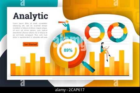 Circle graph and bar chart for accounting and business Stock Vector