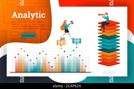 Posters or web pages for analysis and financial purposes Stock Vector
