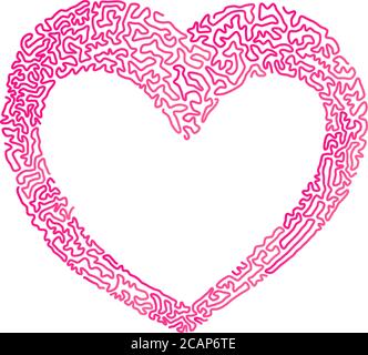 Detailed decorated heart icon as a symbol of love and care. Vector illustration. Happy Valentines day greeting card template. Stock Vector