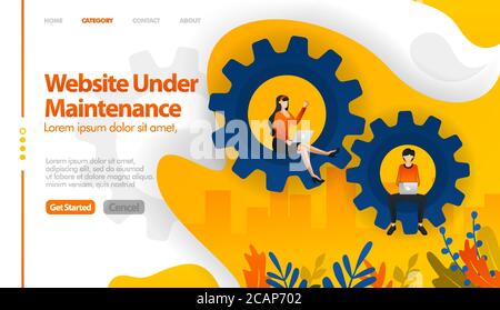 Web under maintenance, 404 not found, web in sales, web in repair vector illustration concept can be use for, landing page, template, ui ux, web, mobi Stock Vector