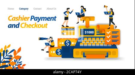 Cash Register Design for Business, Finance and E-commerce Purposes. Money and Credit Card Design. Vector Illustration, Flat Icon Style Suitable for We Stock Vector