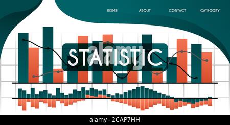 learn more about statistics and charts in developing economies, businesses and companies vector illustration concept, can be use for presentation, web Stock Vector