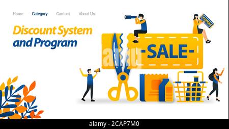 Coupons for Discount Systems and Price Cut for Certain Products. Scissors That Cut Prices. Vector Illustration, Flat Icon Style Suitable for Web Landi Stock Vector