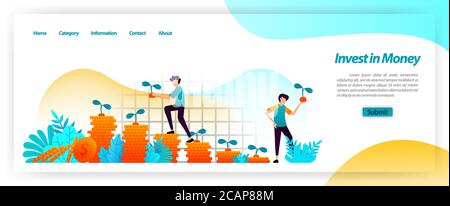 invest financial cash assets and grow business with planning, loan and capital investments to get a growing profit. vector illustration concept for la Stock Vector