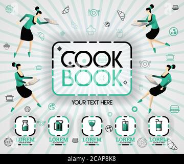 Recipe Book Cover Design Concept Delicious Stock Vector (Royalty Free)  2319360583