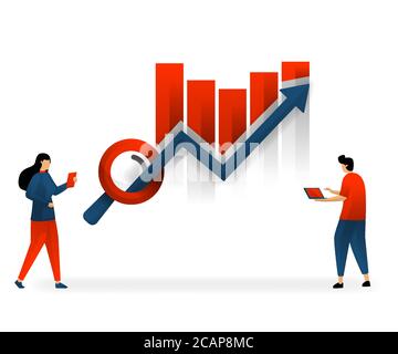 business and promotion of vector illustration. determine and choose SEO to improve traffic statistic. selection of keyword affects traffic. SEO weapon Stock Vector