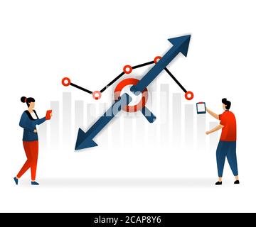 Business and promotion of vector illustration. low and high traffic depends on selection of keywords. Good SEO determine traffic on website. internet Stock Vector