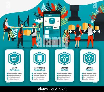 Industry 4.0 revolution, customers can buy items directly from the factory with the application. can use for, landing page, template, ui, web, online Stock Vector