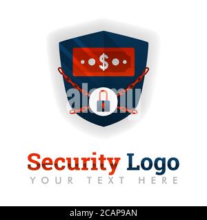 Security logo template for finance, customer protection, wealth safeguards, banking, insurance,financial, transactions, mobile banking, investment. ca Stock Vector