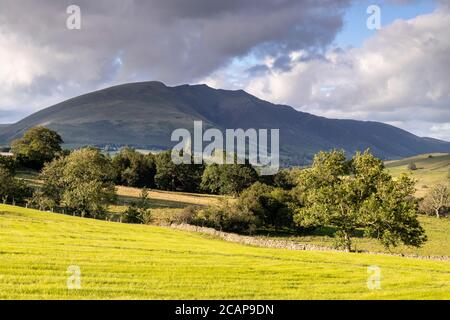 Fields and mountains at Castlerigg, Lake District, England Stock Photo