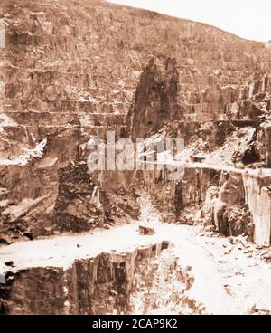 Penrhyn Slate Quarries, about 1860s, North Wales Stock Photo