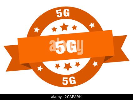 5g round ribbon isolated label. 5g sign Stock Vector