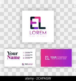 EL E L Purple Letter Logo Design with Creative Liquid Effect Flowing ...