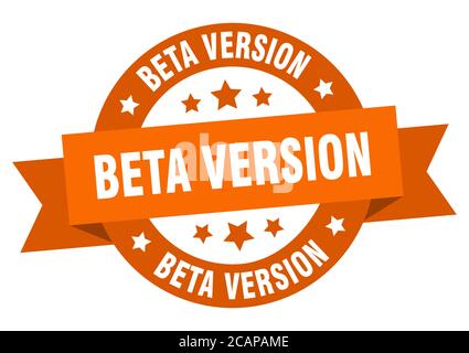 beta version round ribbon isolated label. beta version sign Stock Vector