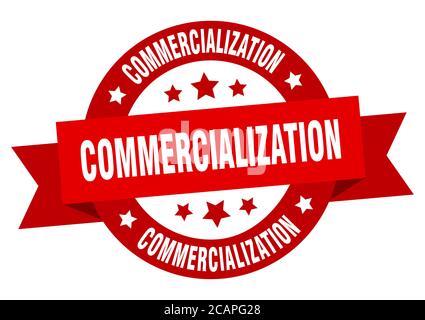 commercialization round ribbon isolated label. commercialization sign Stock Vector