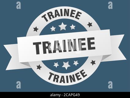 trainee round ribbon isolated label. trainee sign Stock Vector