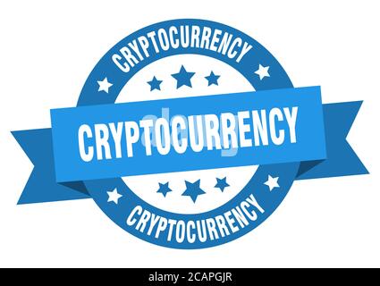 cryptocurrency round ribbon isolated label. cryptocurrency sign Stock Vector