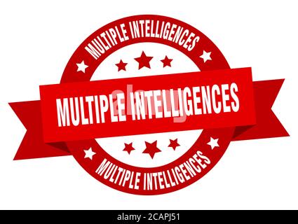 multiple intelligences round ribbon isolated label. multiple intelligences sign Stock Vector