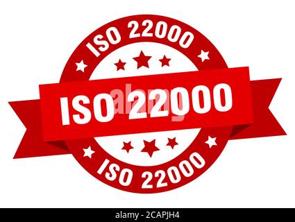 iso 22000 round ribbon isolated label. iso 22000 sign Stock Vector