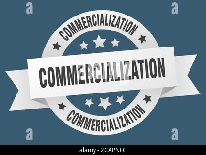 commercialization round ribbon isolated label. commercialization sign Stock Vector