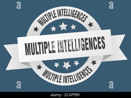 multiple intelligences round ribbon isolated label. multiple intelligences sign Stock Vector