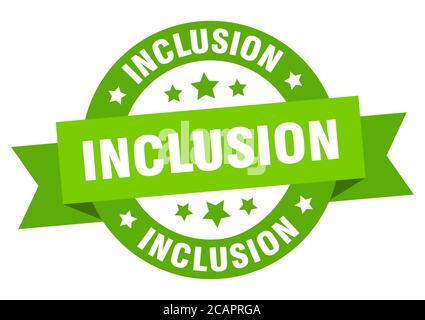 inclusion round ribbon isolated label. inclusion sign Stock Vector