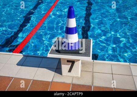 Essen, Ruhr Area, North Rhine-Westphalia, Germany - open-air swimming summer in the Grugabad on the hottest weekend of the year in times of the corona Stock Photo