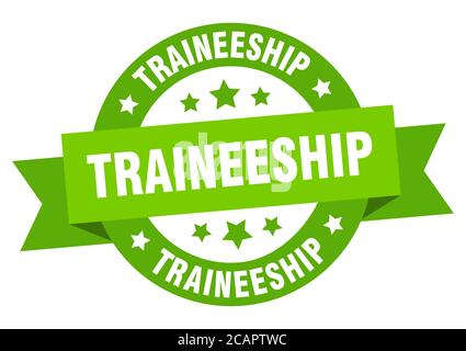 traineeship round ribbon isolated label. traineeship sign Stock Vector