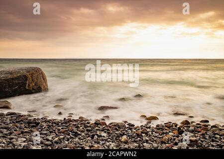 Stony coast of Cape Arkona promontory. North land peak of Ruegen island, Germany Stock Photo