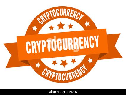 cryptocurrency round ribbon isolated label. cryptocurrency sign Stock Vector