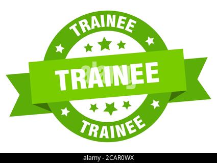 trainee round ribbon isolated label. trainee sign Stock Vector