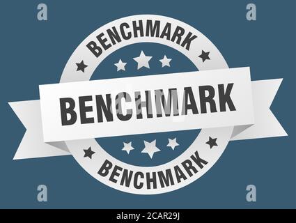 benchmark round ribbon isolated label. benchmark sign Stock Vector
