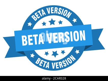 beta version round ribbon isolated label. beta version sign Stock Vector